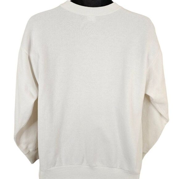 Christmas Sweatshirt Mens Size Large Vintage 90s Santa Claus Reindeer Houses - Picture 6 of 8